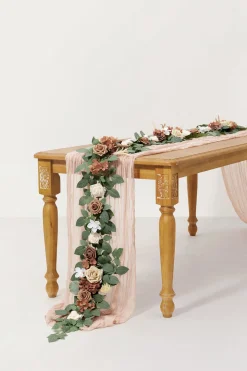 5ft Flower Garlands in Earth Brown & Tawny Beige