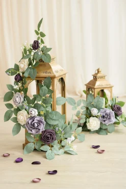 2ft Flower Garlands in Lilac & Gold | Clearance