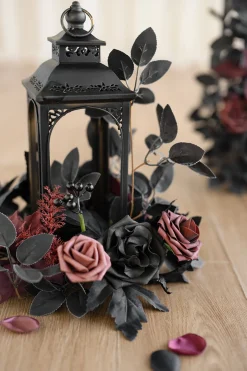 2ft Flower Garlands in Moody Burgundy & Black