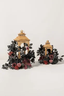 2ft Flower Garlands in Moody Burgundy & Black