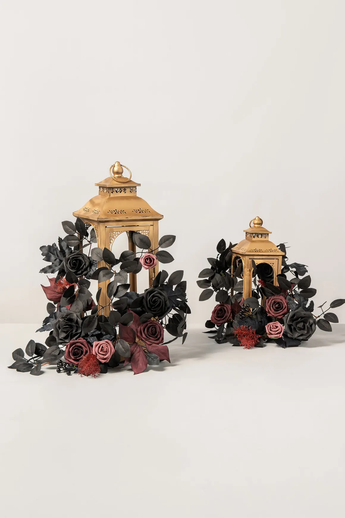 2ft Flower Garlands in Moody Burgundy & Black