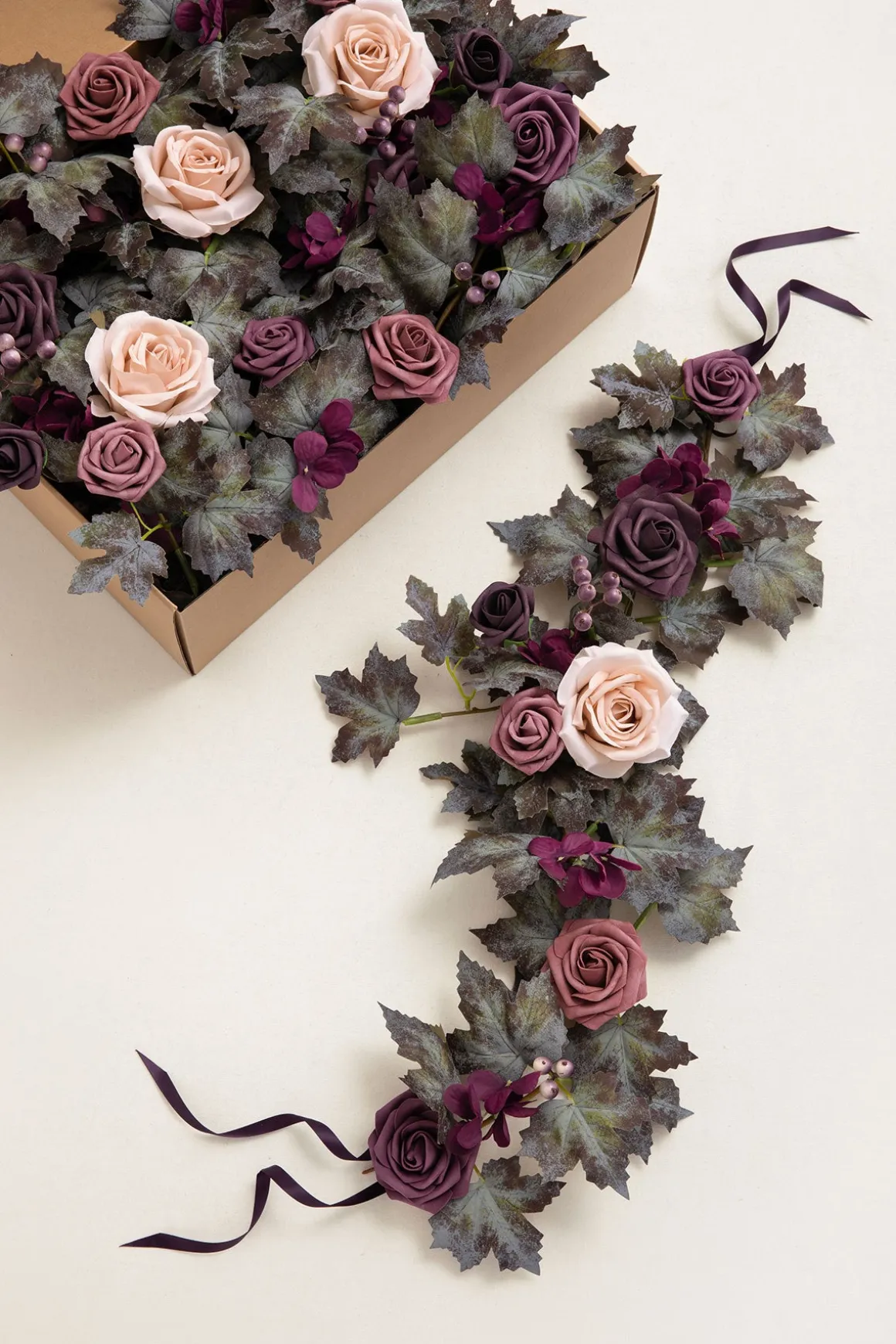 2ft Flower Garlands in Plum Velvet Wedding | Clearance