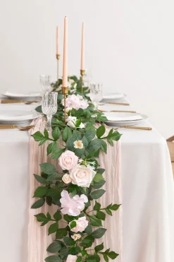 5ft Flower Garlands in Powder Pink & Cream