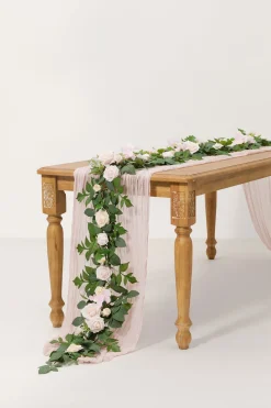 5ft Flower Garlands in Powder Pink & Cream