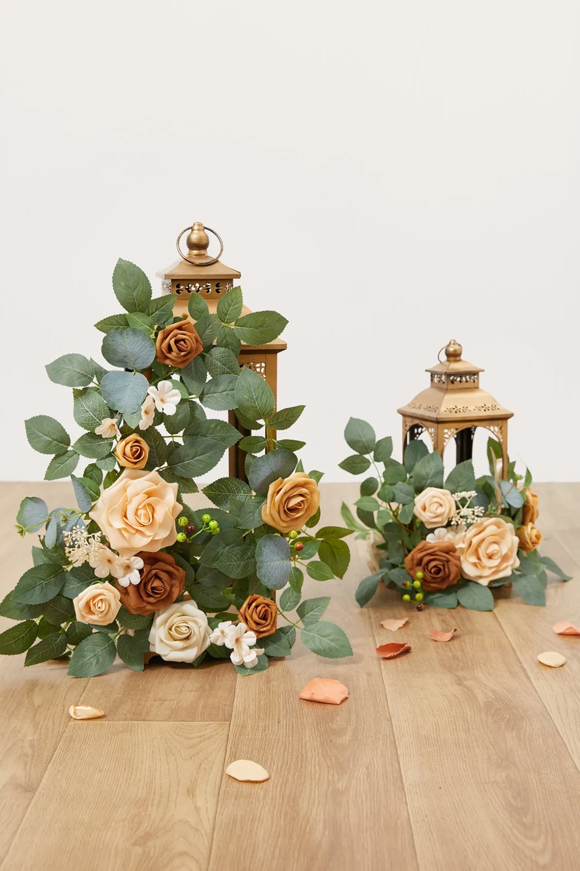 2ft Flower Garlands in Sunny Peach & Apricot (Set of 2) | Clearance