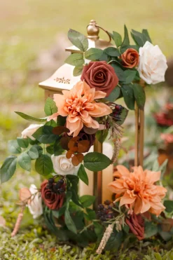 2ft Flower Garlands in Sunset Terracotta | Clearance