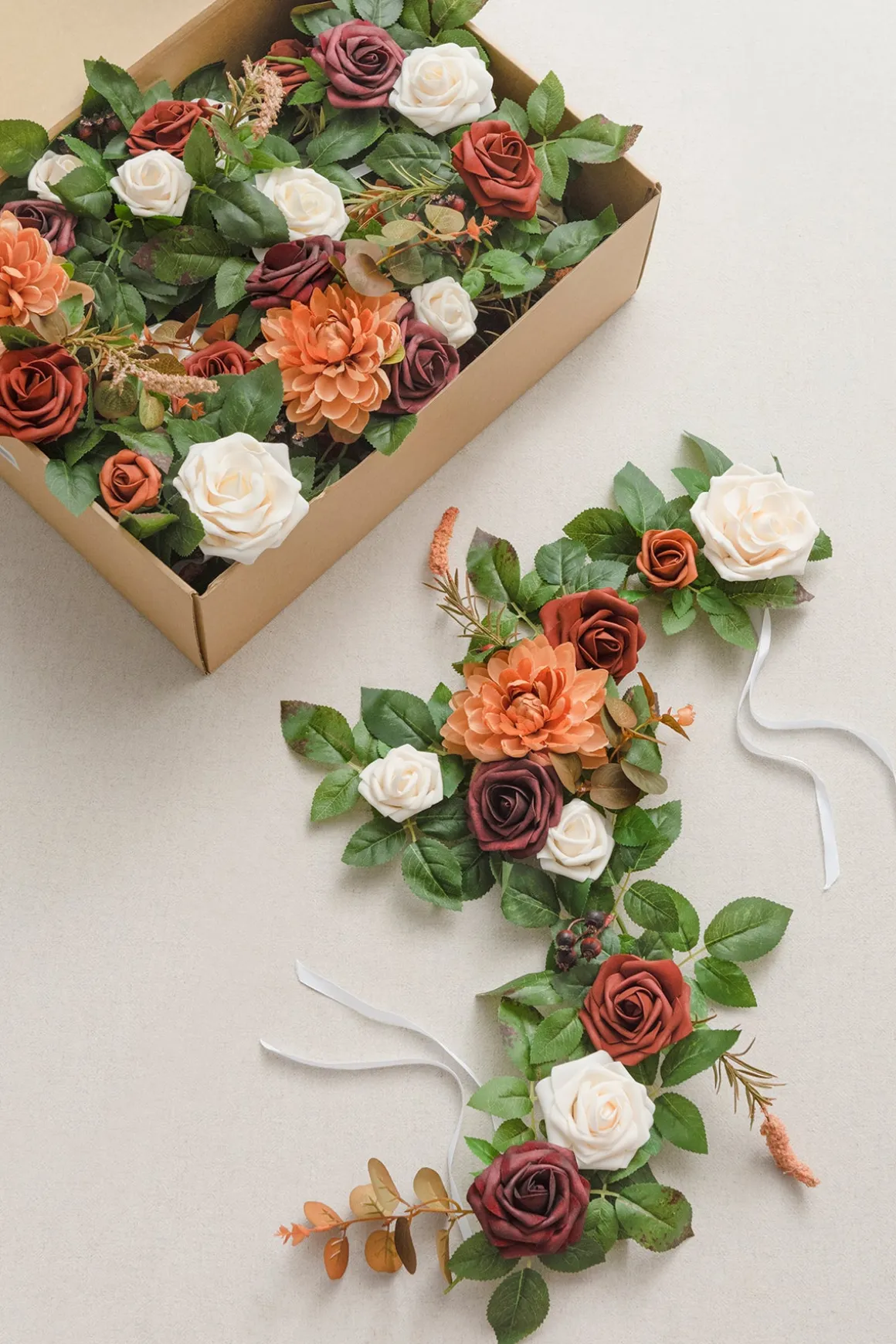 2ft Flower Garlands in Sunset Terracotta | Clearance