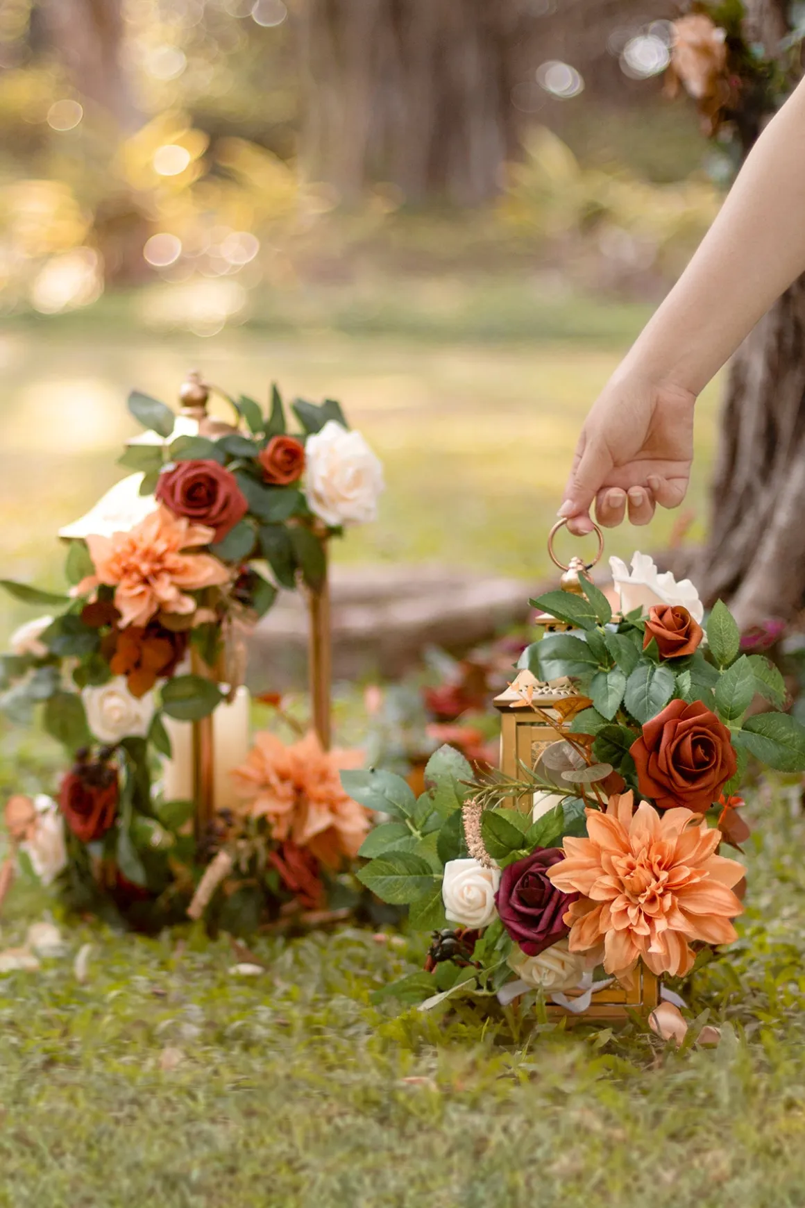 2ft Flower Garlands in Sunset Terracotta | Clearance