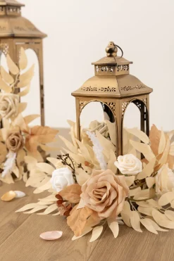 2ft Flower Garlands in Tawny Beige & Sand Beige