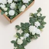 2ft Flower Garlands in White & Sage