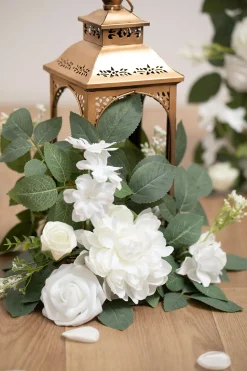 2ft Flower Garlands in White & Sage