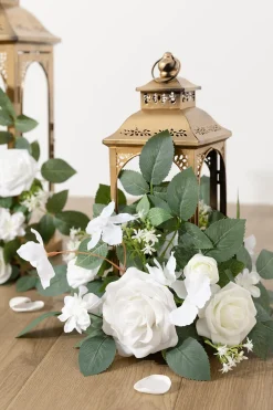2ft Flower Garlands in White & Sage