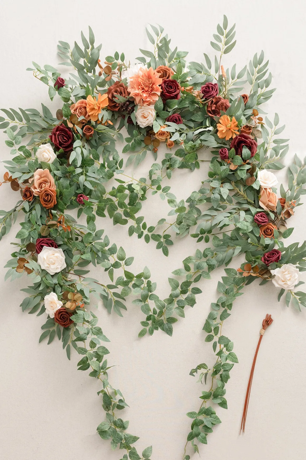 6.5ft Flower Garland with Hanging Vines in Sunset Terracotta