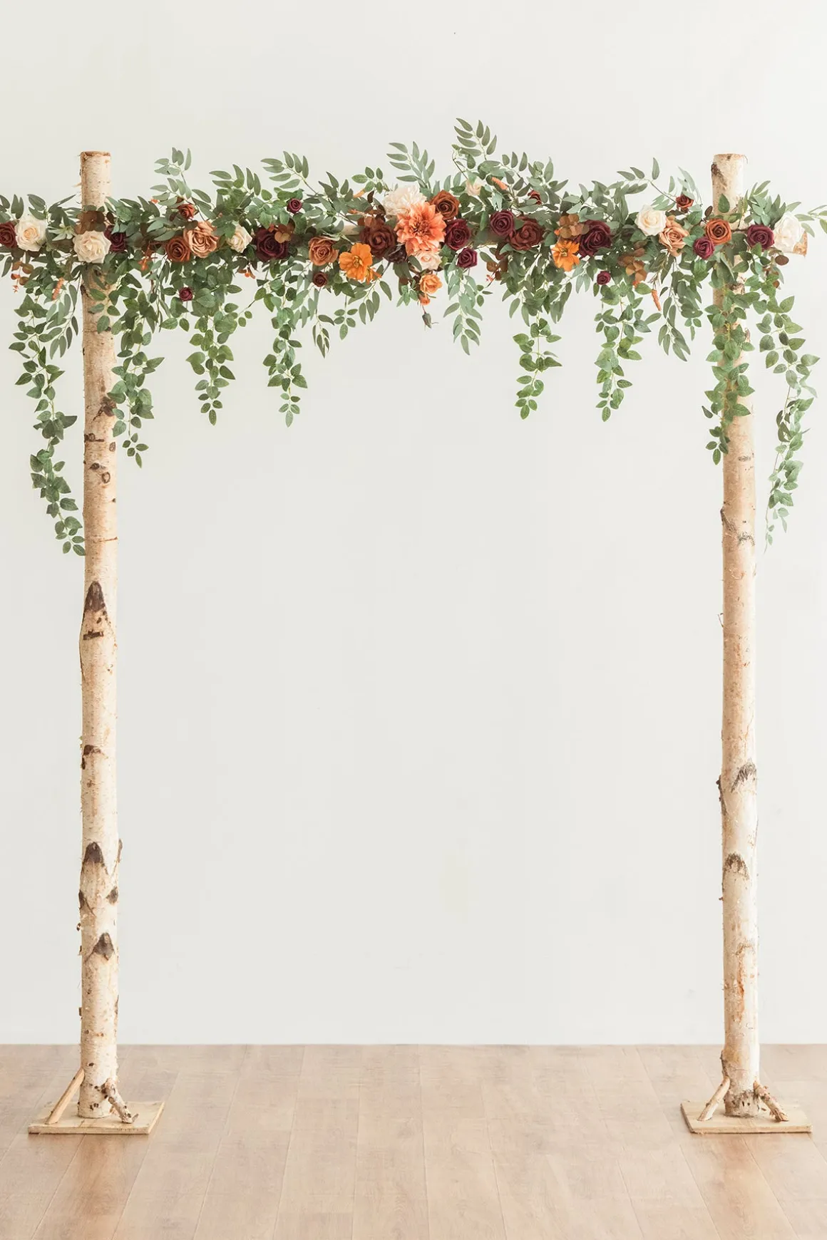6.5ft Flower Garland with Hanging Vines in Sunset Terracotta