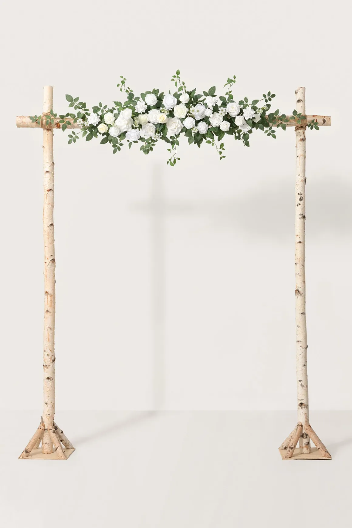 6.5ft Flower Garland with Hanging Vines in White & Sage
