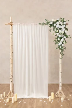 6.5ft Flower Garland with Hanging Vines in White & Sage