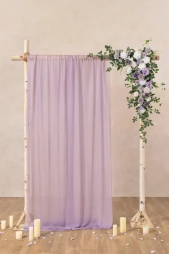 6.5ft Flower Garland with Hanging Vines in Lilac & White | Clearance