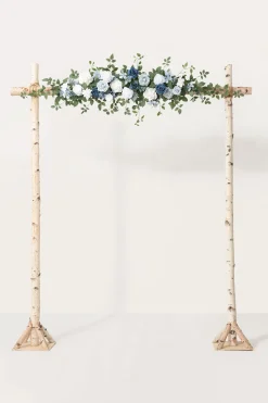 6.5ft Flower Garland with Hanging Vines in Dusty Blue & Dutch Blue | Clearance