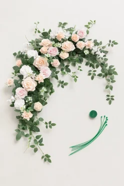 6.5ft Flower Garland with Hanging Vines in Blush & Cream | Clearance