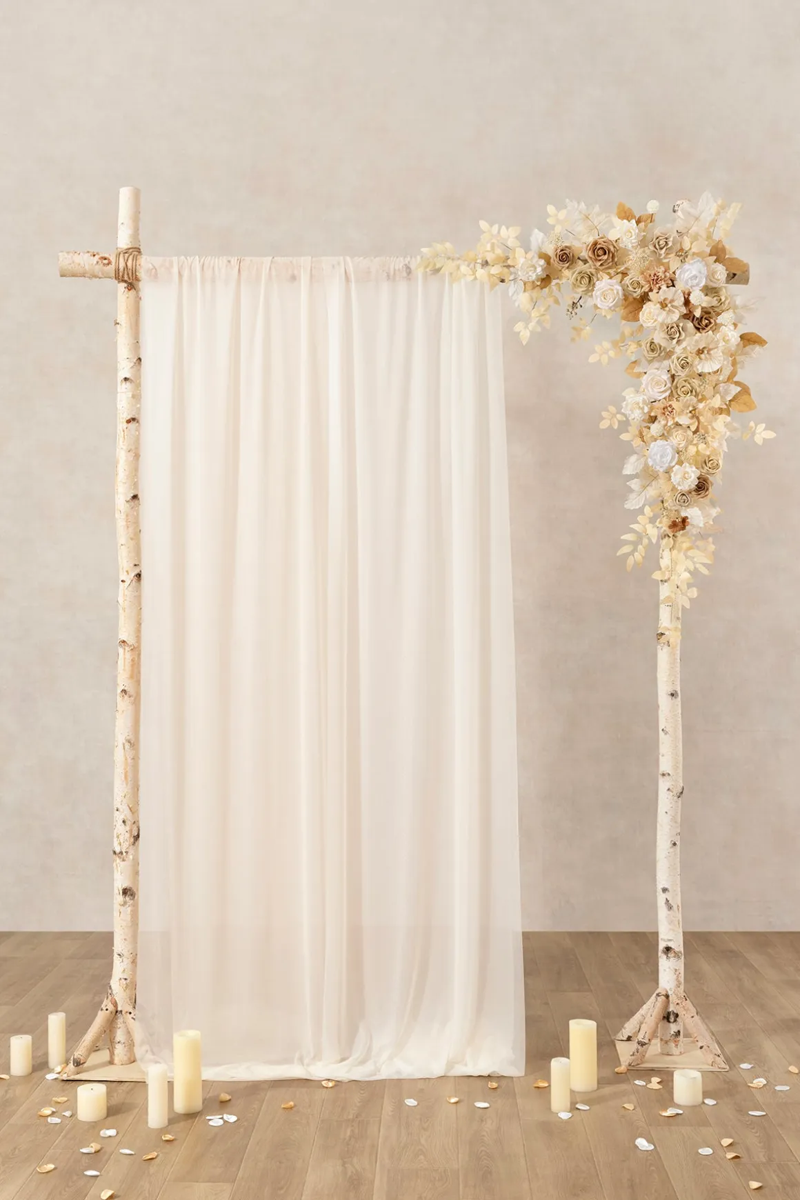 6.5ft Flower Garland with Hanging Vines in White & Beige | Clearance