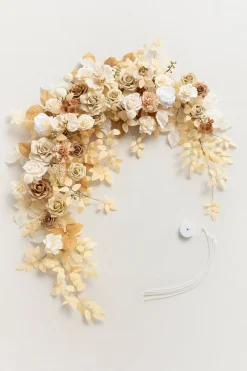 6.5ft Flower Garland with Hanging Vines in White & Beige | Clearance