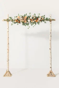 6.5ft Flower Garland with Hanging Vines in Apricot & Soft Peach | Clearance