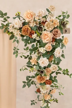 6.5ft Flower Garland with Hanging Vines in Apricot & Soft Peach | Clearance