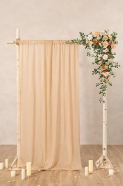 6.5ft Flower Garland with Hanging Vines in Apricot & Soft Peach | Clearance