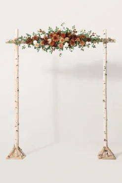6.5ft Flower Garland with Hanging Vines in Caramel & Burnt Orange | Clearance