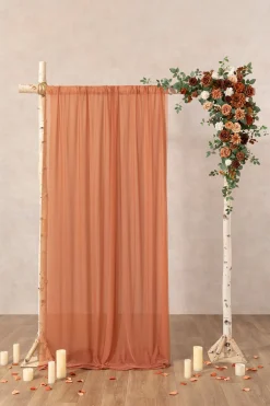 6.5ft Flower Garland with Hanging Vines in Caramel & Burnt Orange | Clearance