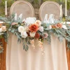 9ft Head Table Flower Garland in Sunset Terracotta