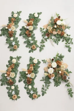 9ft Head Table Flower Garland in Earth Brown & Beige