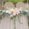 9ft Head Table Flower Garland in Blush & Cream