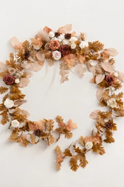 9ft Head Table Flower Garland in Rust & Sepia | Clearance