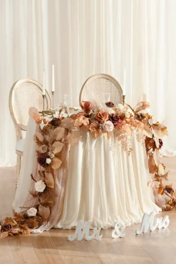 9ft Head Table Flower Garland in Rust & Sepia | Clearance