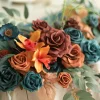 9ft Head Table Flower Garland in Dark Teal & Burnt Orange