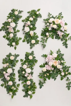9ft Head Table Flower Garland in Powder Pink & Cream