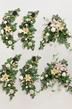 9ft Head Table Flower Garland in Gilded White Christmas Wedding