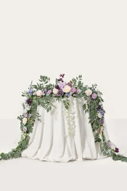 9ft Head Table Flower Garland in Lilac & Gold | Clearance