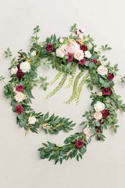 9ft Head Table Flower Garland in Romantic Marsala