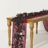 5ft Rose Leaf Flower Garland in Moody Burgundy & Black