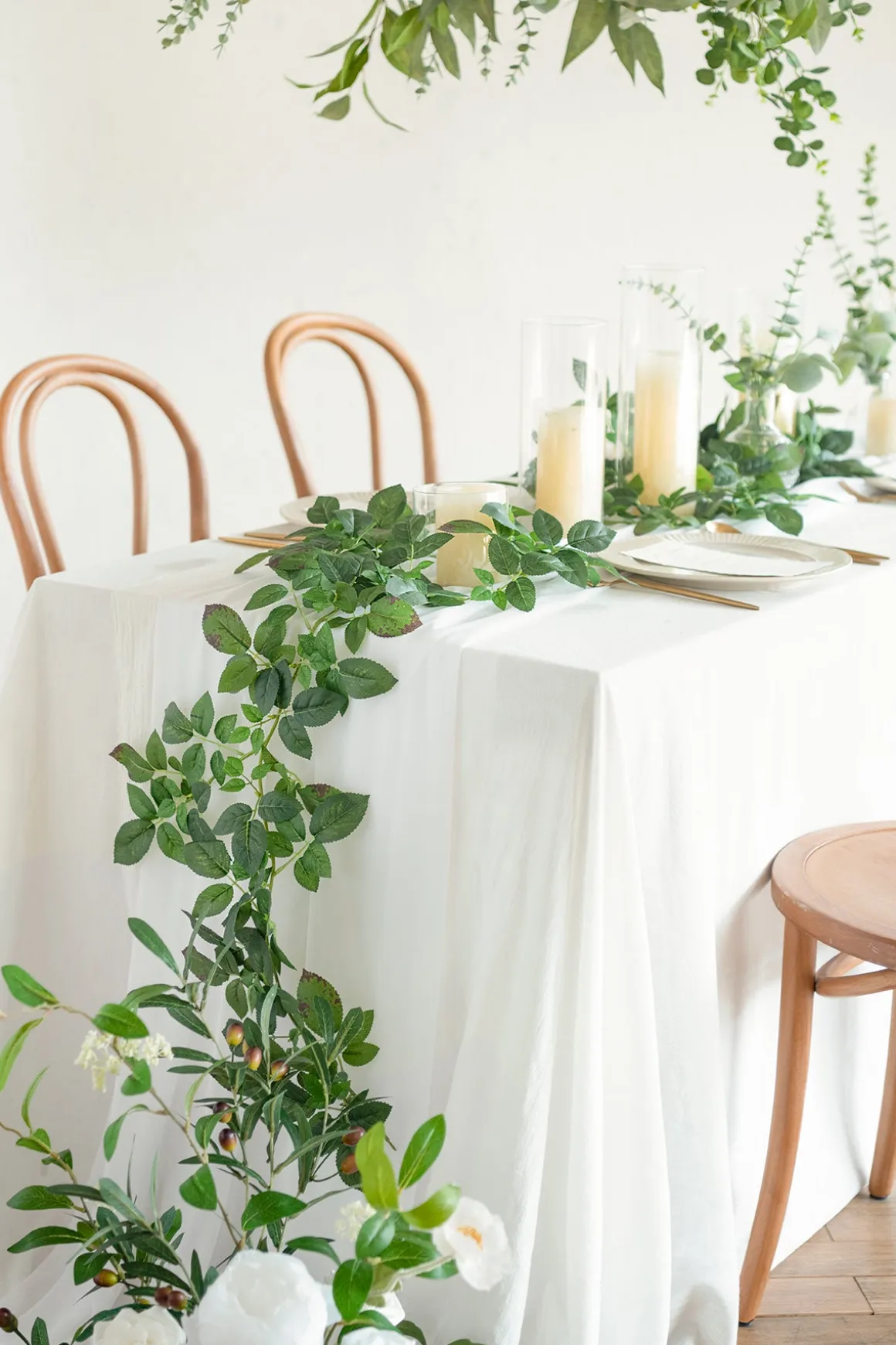 2ft Splicable Rose Leaf Garland with Mortise and Tenon Joint