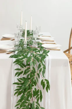 5.9ft Willow Leaf Greenery Garland - Dark Green