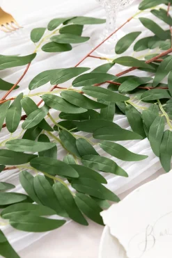 5.9ft Willow Leaf Greenery Garland - Dark Green