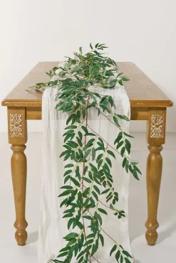 5.9ft Willow Leaf Greenery Garland - Dark Green