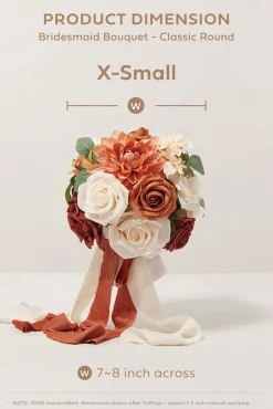 Gradual Bridesmaid Bouquets in Sunset Terracotta
