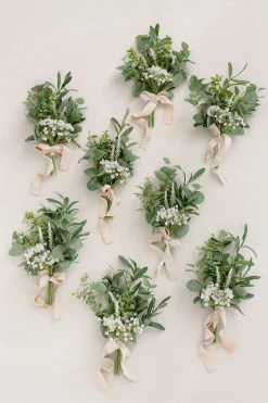 Greenery Wedding Aisle Chair Decorations in White & Sage | Clearance
