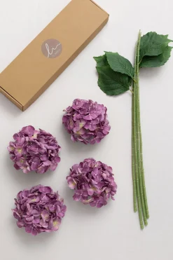 Hydrangeas with Stem - Purple