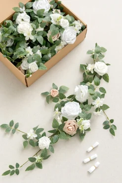 Lantern Floral Arrangements in White & Sage | Clearance
