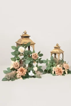 Lantern Flower Garlands in Beige & Sage | Clearance